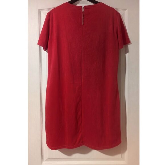 Zara | Suede-effect Dress in Red - Picture 3 of 6